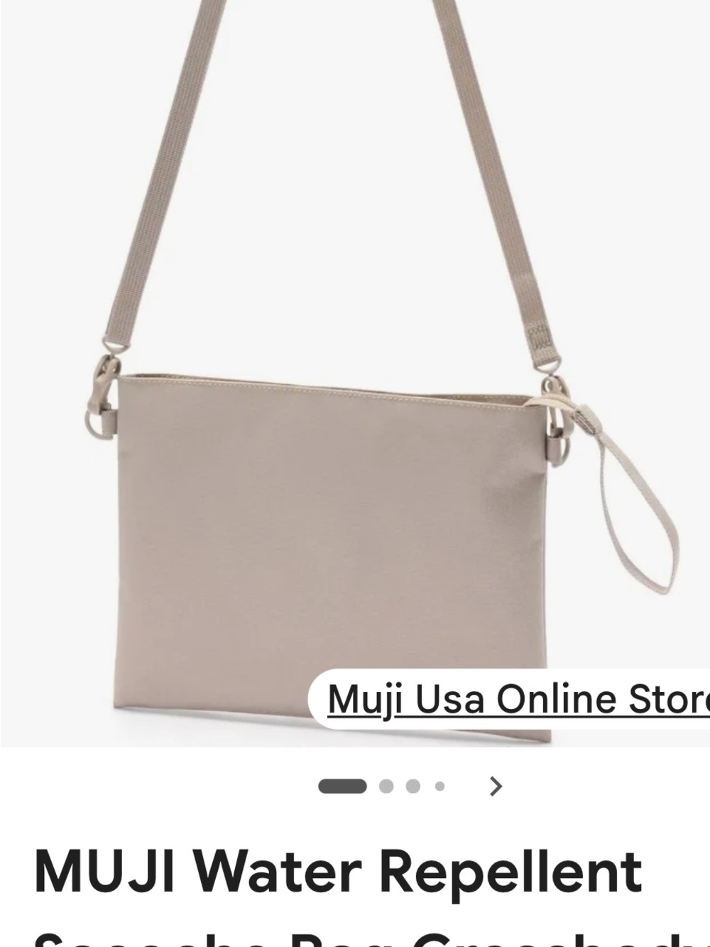Muji Beige Crossbody Pouch with Adjustable Strap